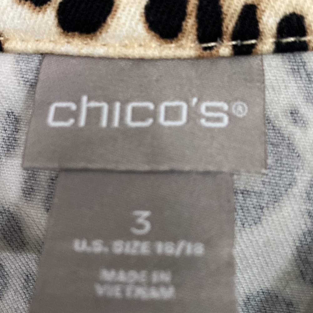 Leopard Print Stretch Denim Women's Jacket - Beige/Black - Picture 2 of 5